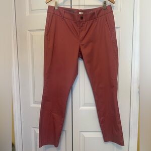 J.Crew Frankie Chino Pants Women 12 Pink Mauve NWT Ankle Length Stretch Cotton